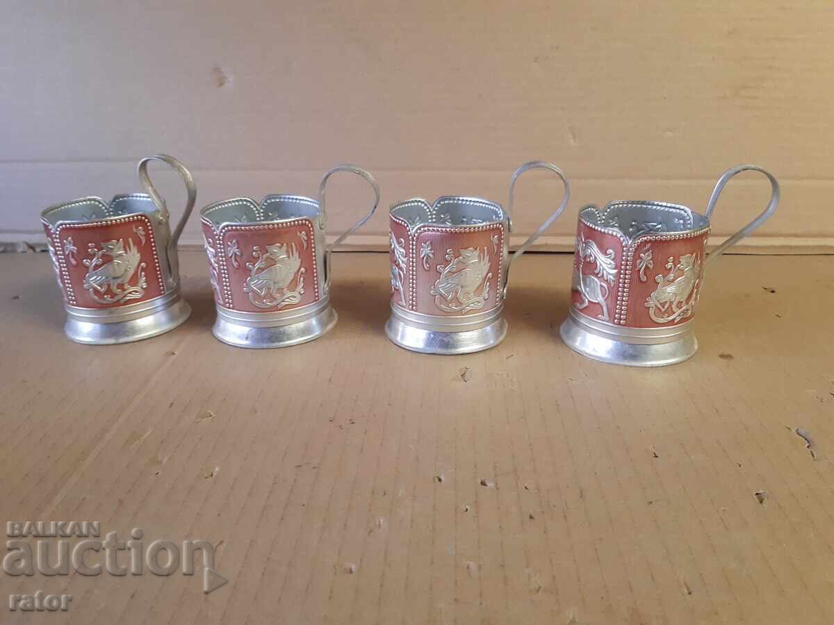 Stari krasivi  podstakani SSSR - 4 broya
