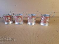 Стари красиви  подстакани СССР - 4 броя