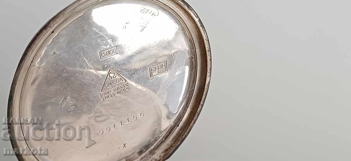 Доставка на джобен сребърен часовник -OMEGA-swiss