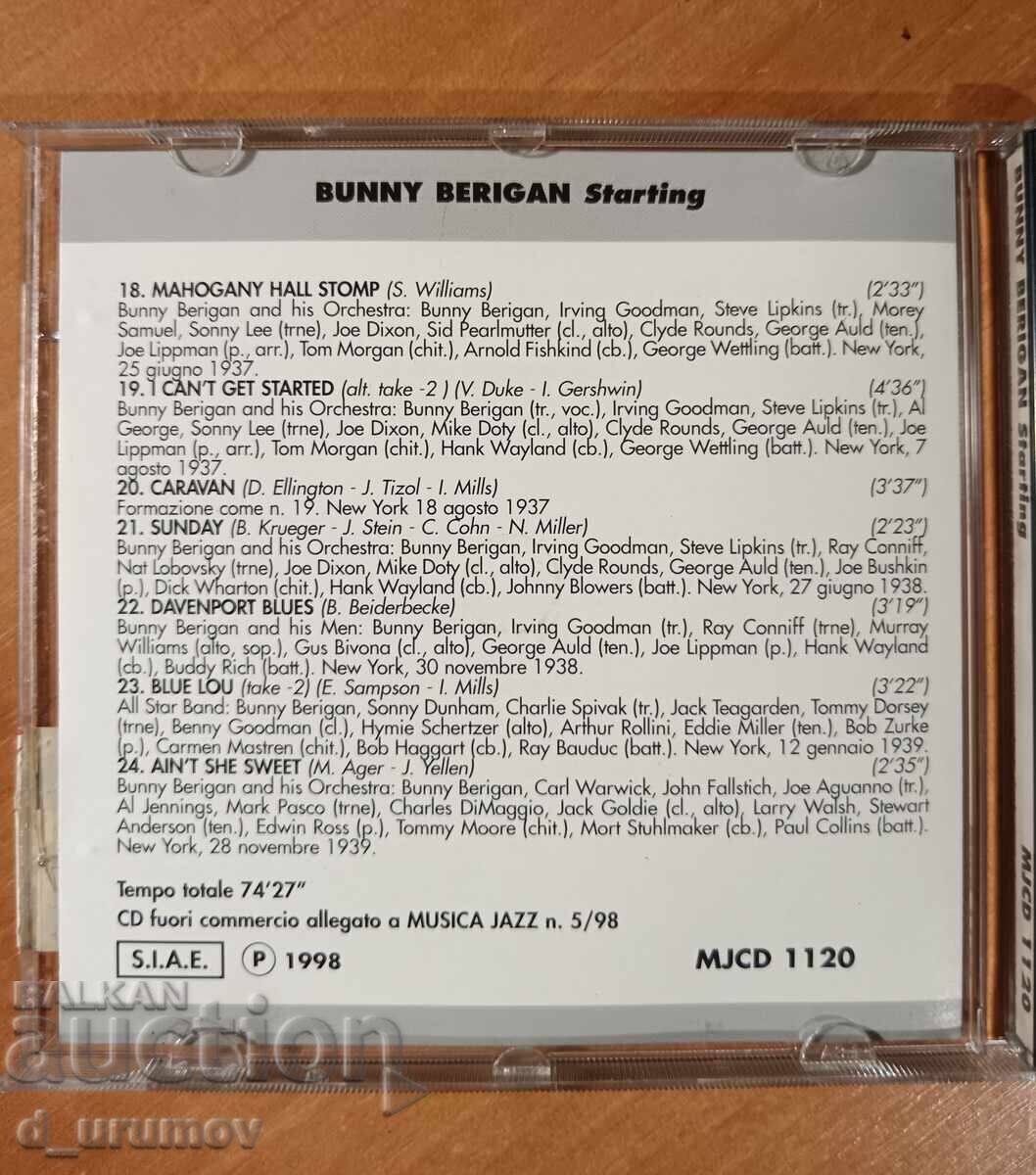 Licitație CD Bunny Berigan – Starting