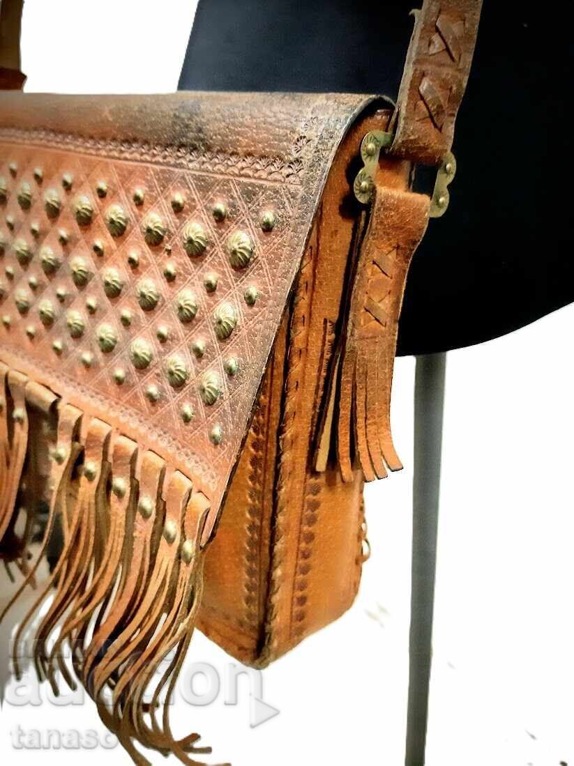 Παράδοση Παλιά δερμάτινη τσάντα ώμου