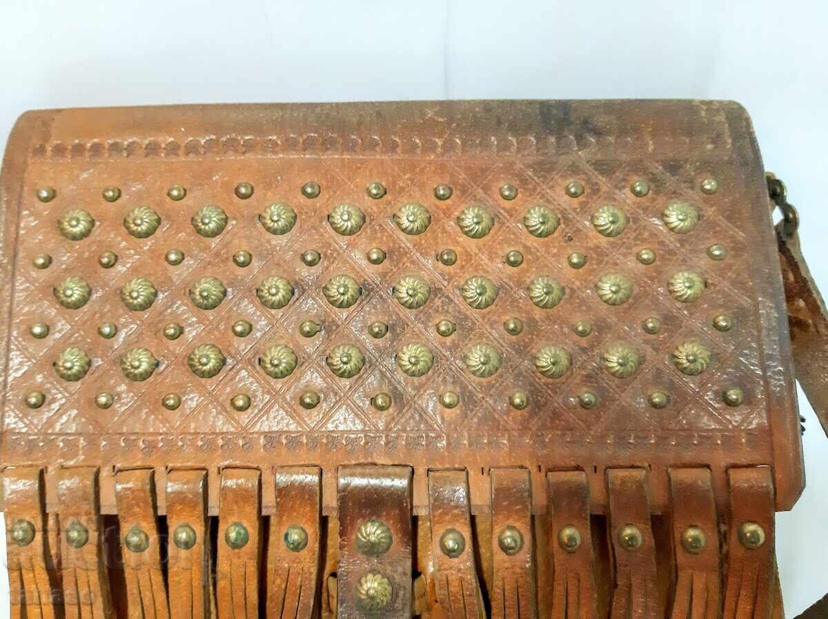 Παλιά δερμάτινη τσάντα ώμου - 7