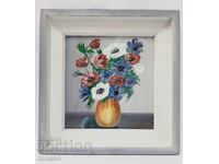 Oil painting on fiberboard - still life