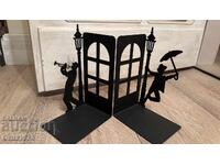 Комплект метални подпори, стойки за книги, джаз.