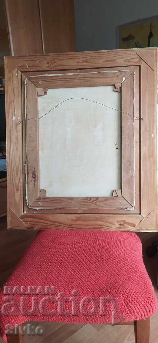 Картина масло платно подпис Двойка на среща - 5