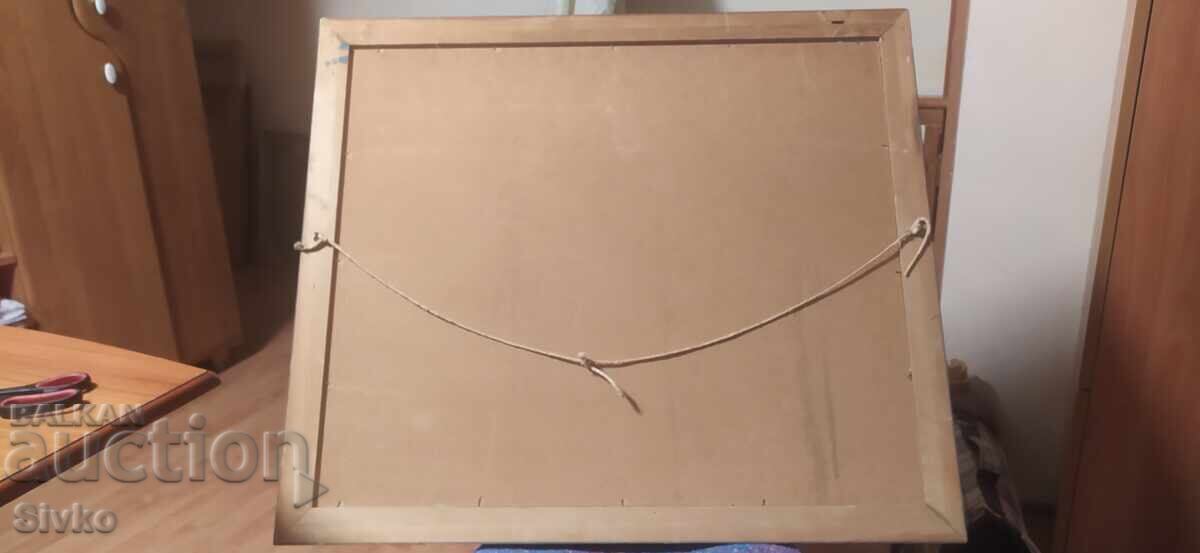 Tablou munte, râu, lopătari, ulei, TVA - 5