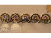 Set of 5 large coins - 80th Anniversary of Tom and Jerry