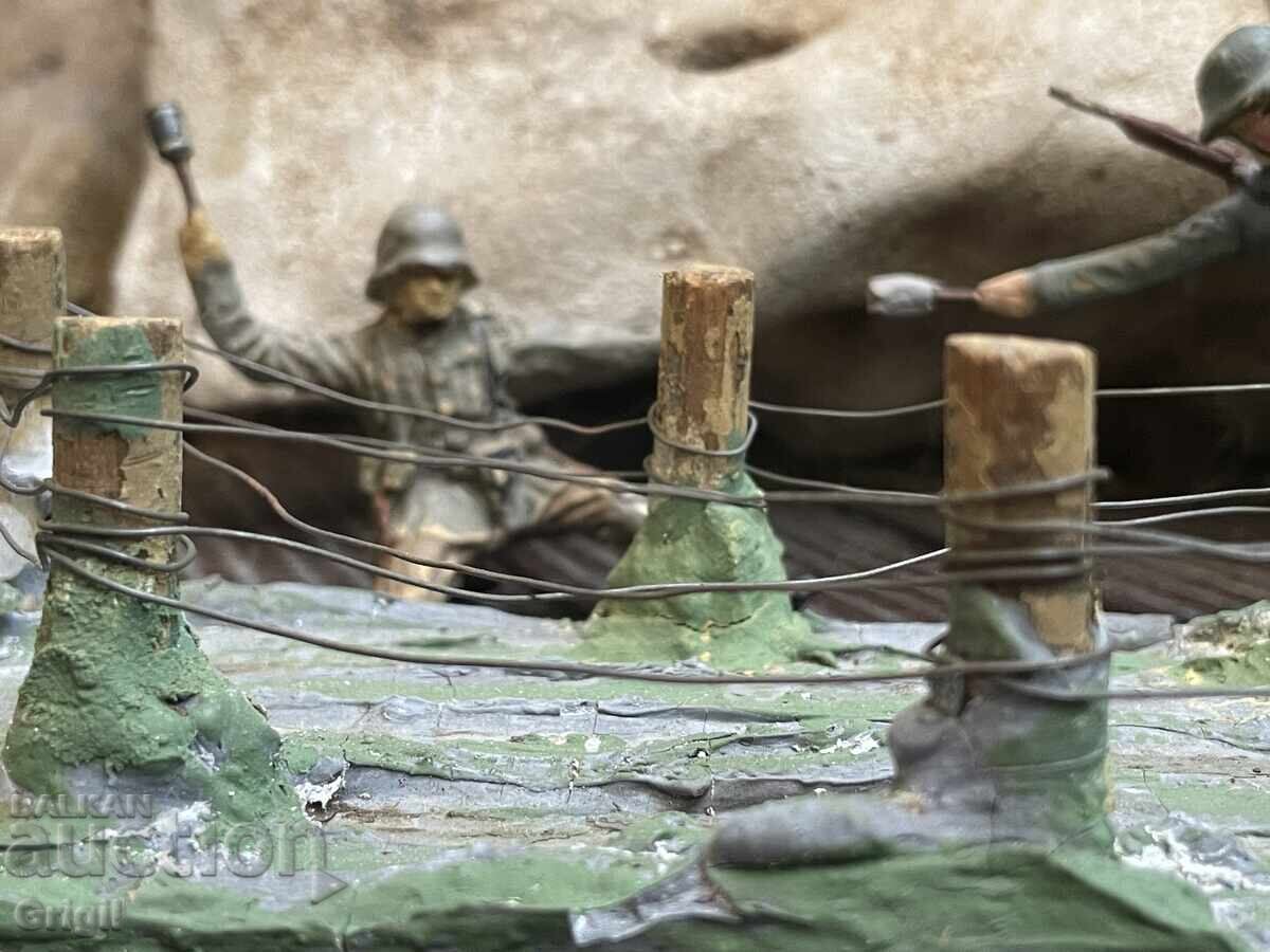 Auction  Figures, Elastolin soldiers. Diorama