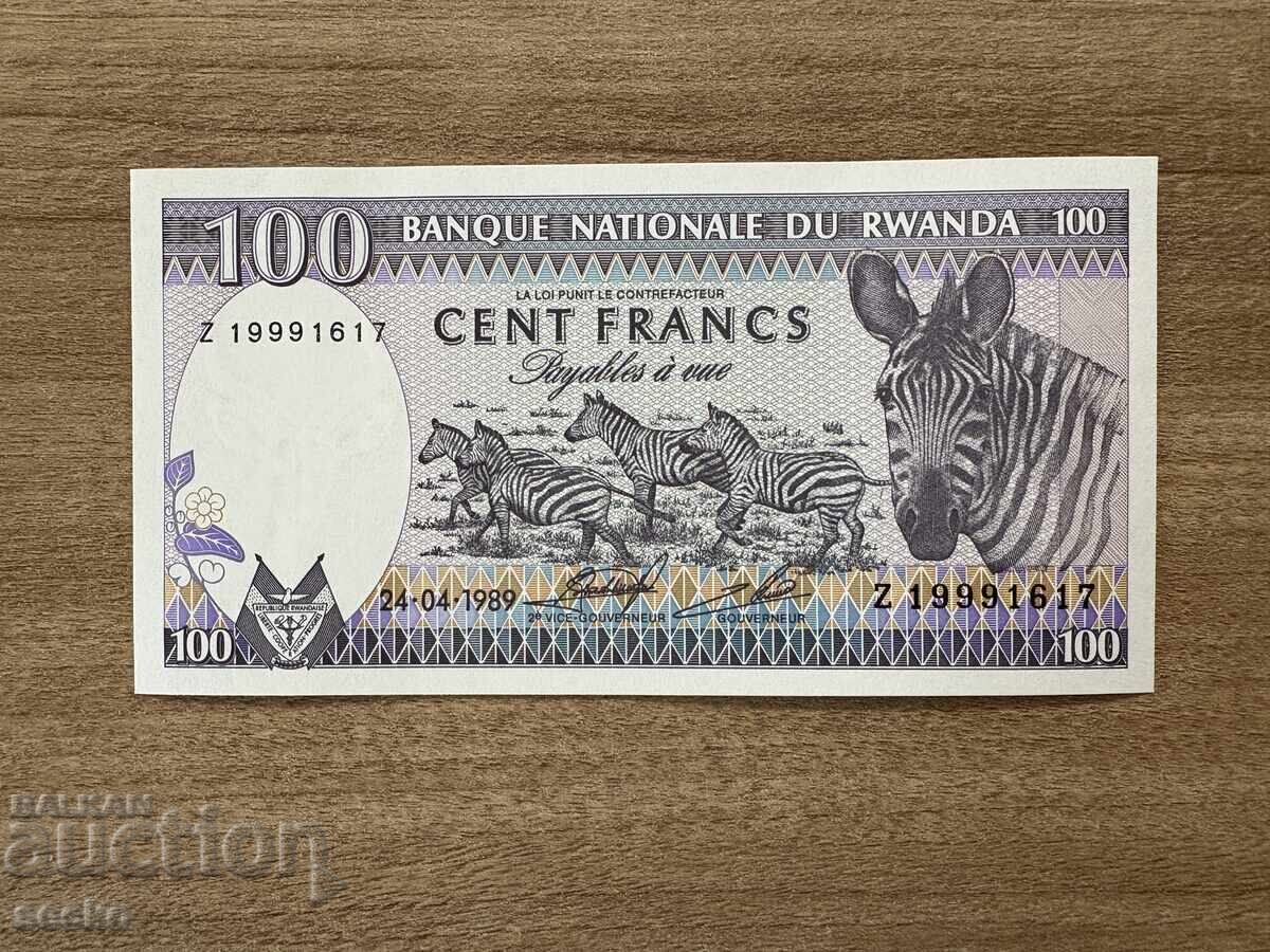 Rwanda - 100 franci (1989), UNC Rwanda - 100 franci (1989), UNC