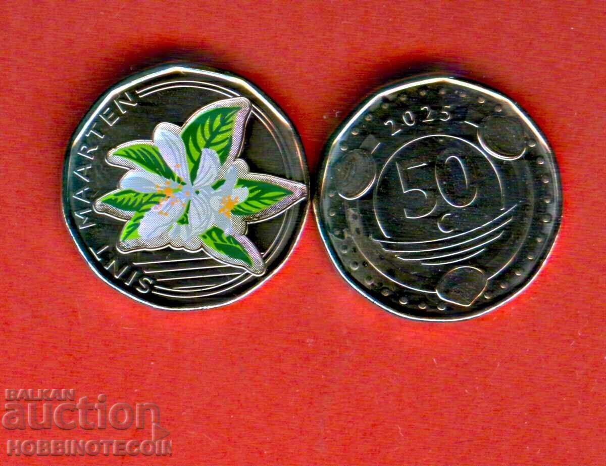 SANT MARTIN CURACAO & SINT MAARTIN 50 Cenți Floare - 2025 UNC