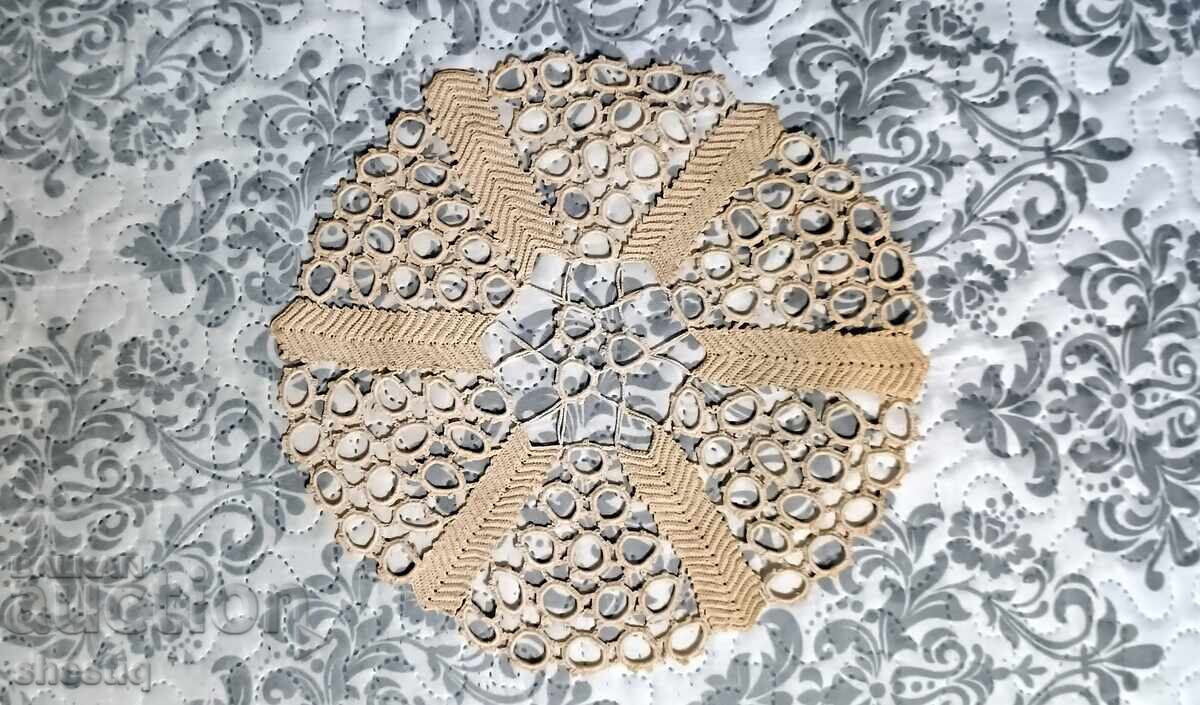 Selling a unique new hand-knitted doily in ecru color