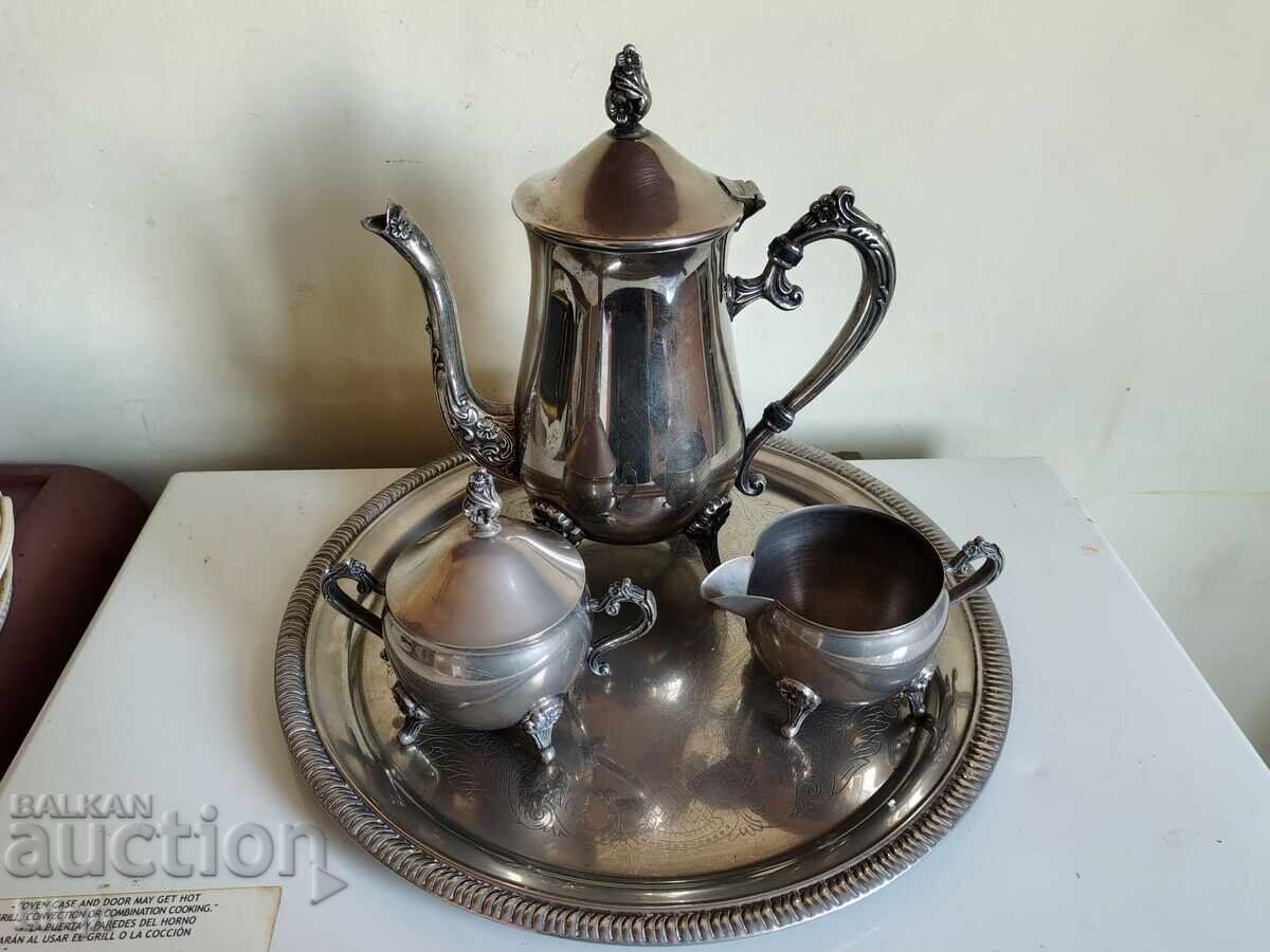 Frumos serviciu placat cu argint vechi