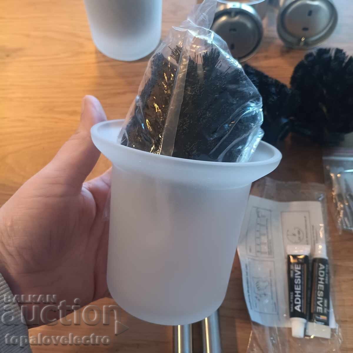 NOU! 2 bucăți Perie de toaletă de perete, fără găurire, inoxidabil - 5