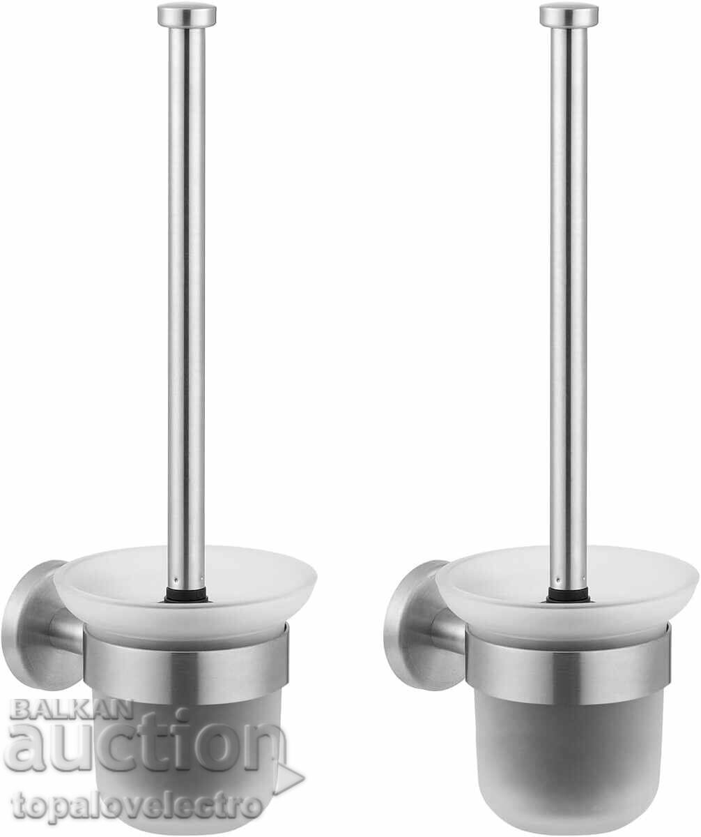 NOU! 2 bucăți Perie de toaletă de perete, fără găurire, inoxidabil