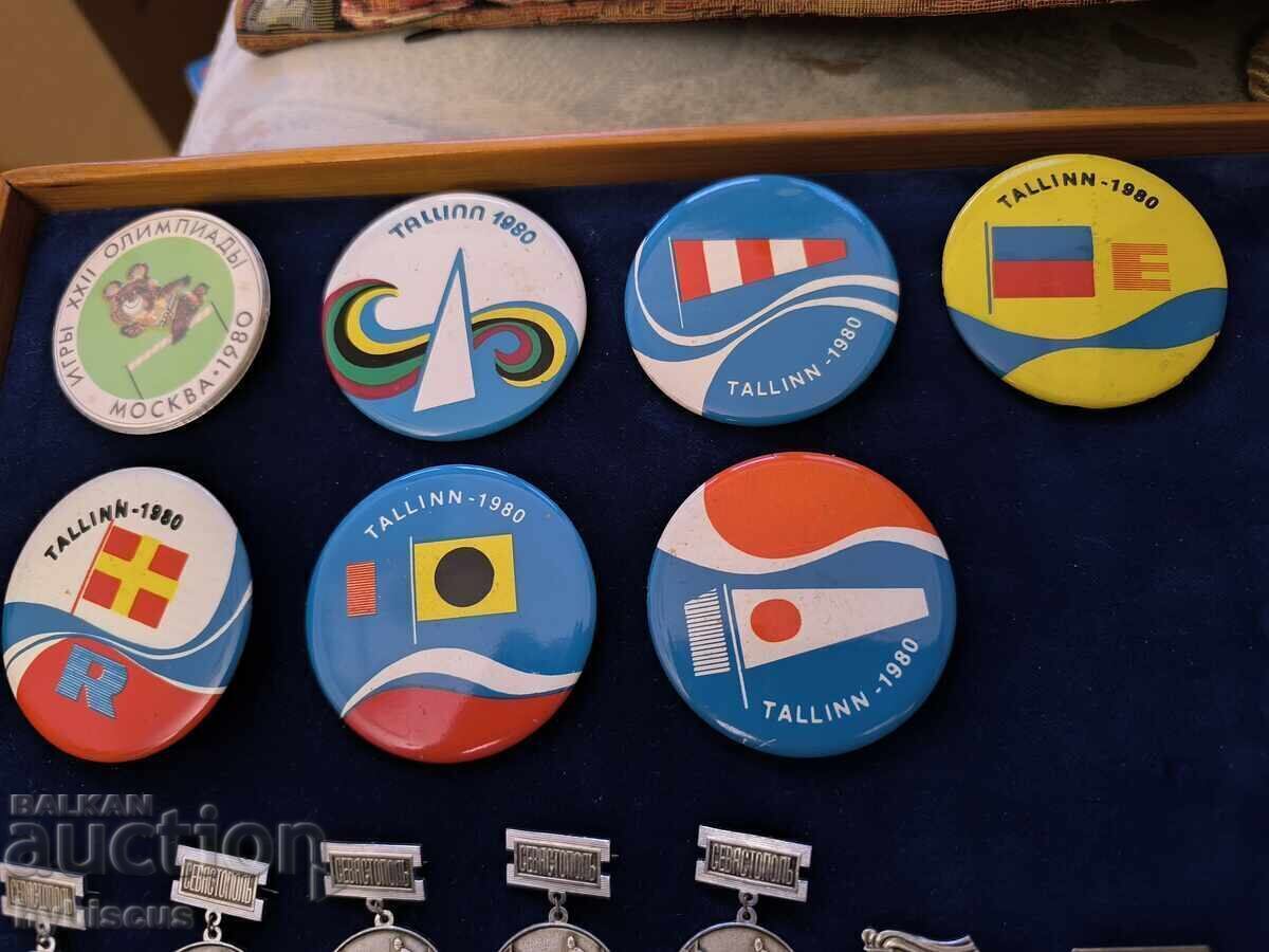 Lot de insigne vechi diverse URSS, olimpiada 1980 și altele cu preț € 15.00 | 29.34 BGN