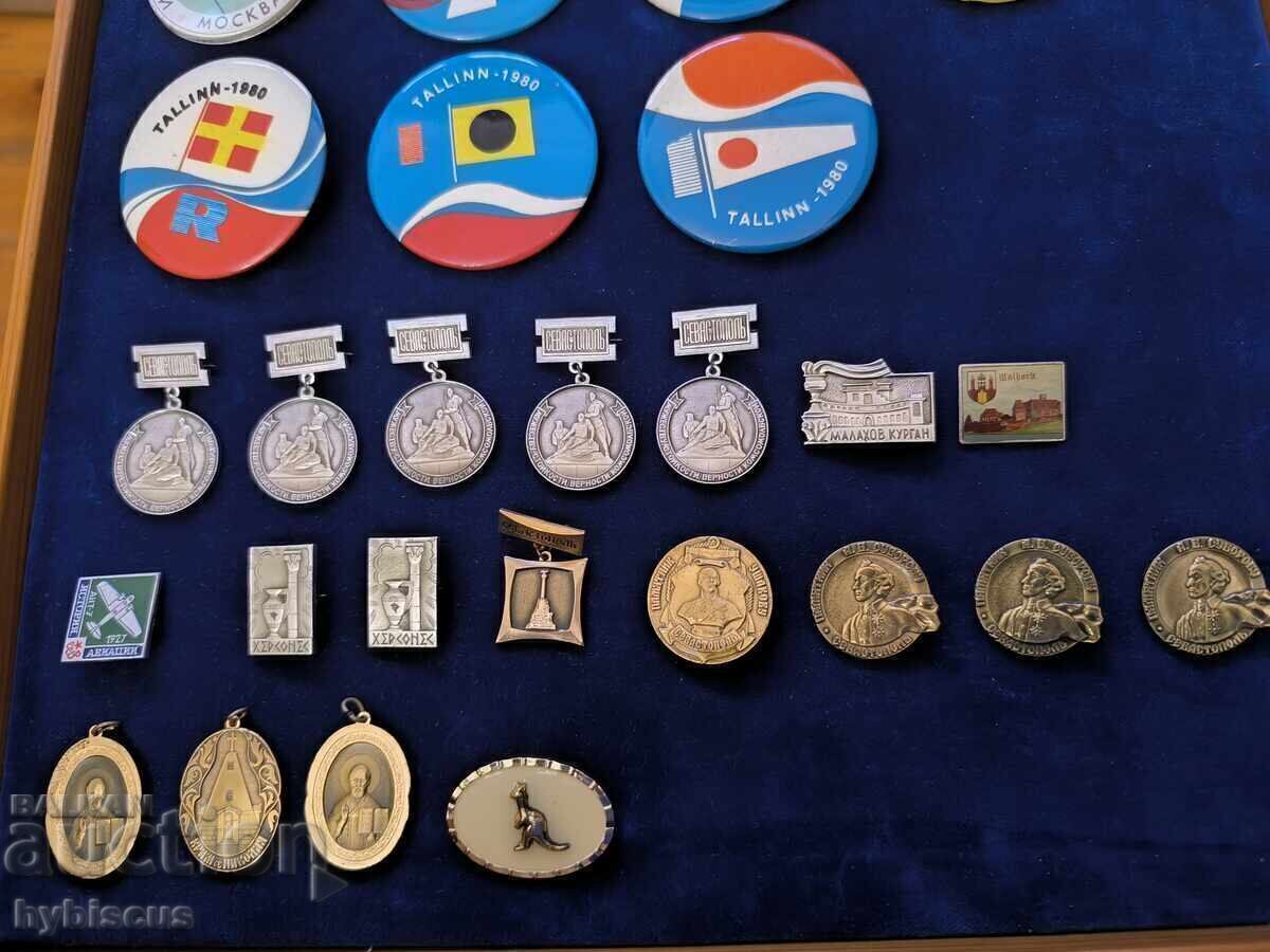 Licitație Lot de insigne vechi diverse URSS, olimpiada 1980 și altele Licitație Lot de insigne vechi diverse URSS, olimpiada 1980 și altele