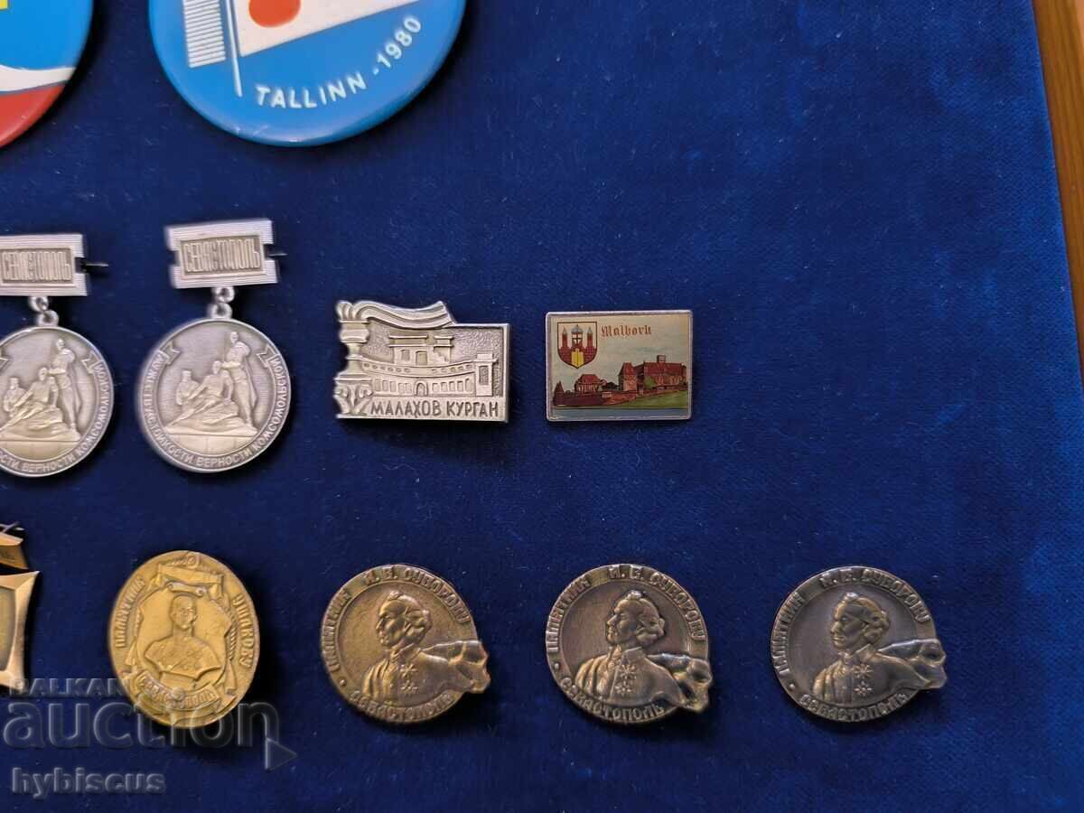 Lot de insigne vechi diverse URSS, olimpiada 1980 și altele - 7