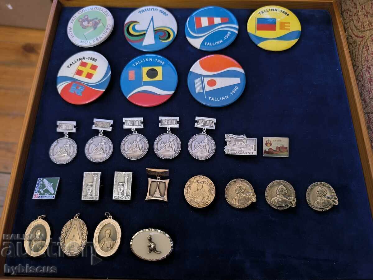 Lot de insigne vechi diverse URSS, olimpiada 1980 și altele Lot de insigne vechi diverse URSS, olimpiada 1980 și altele
