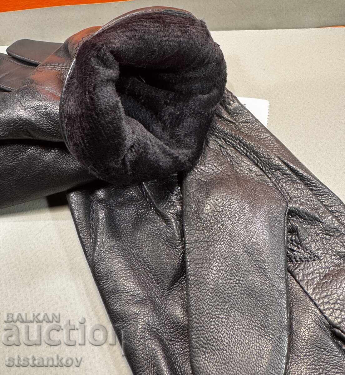 Доставка на Елегантни Мъжки ръкавици от естествена агнешка кожа