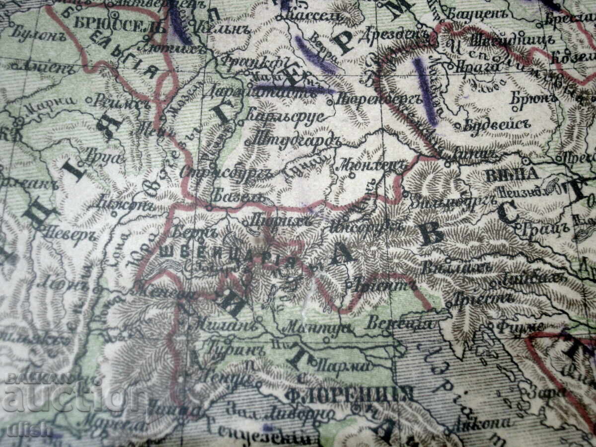 Livrarea Hartă veche a Europei, anul 1860