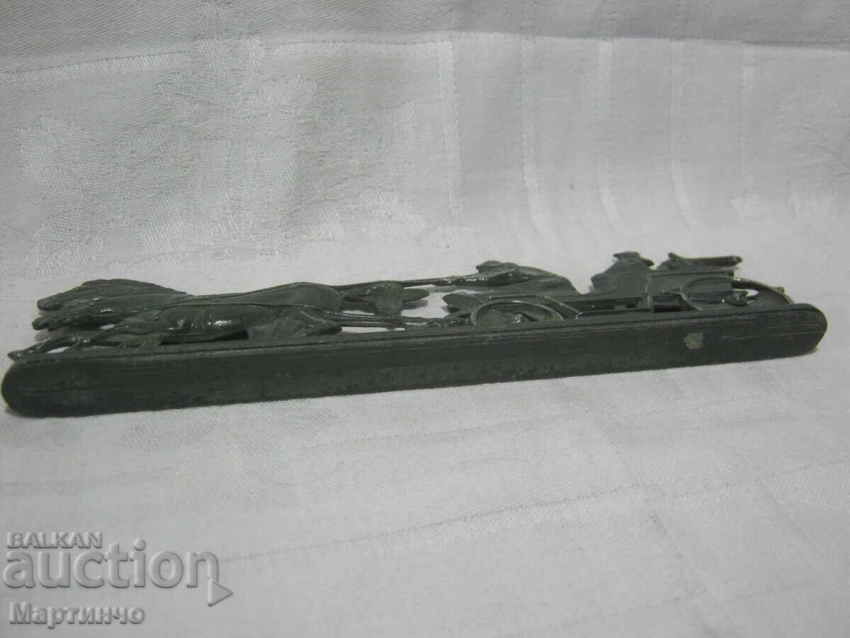 Old Metal Toy Horse Carriage Gatling Gun - 7