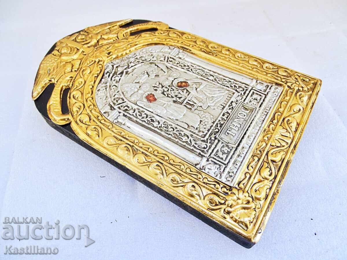 Licitație Icoană Buna Vestire cu argint 950 și aur 24 placat