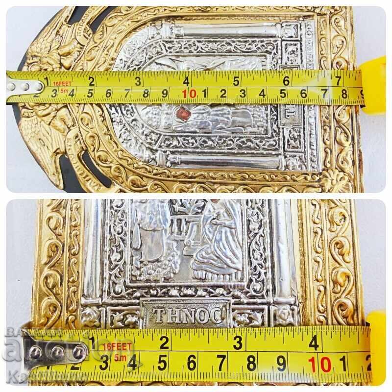 Icoană Buna Vestire cu argint 950 și aur 24 placat - 7