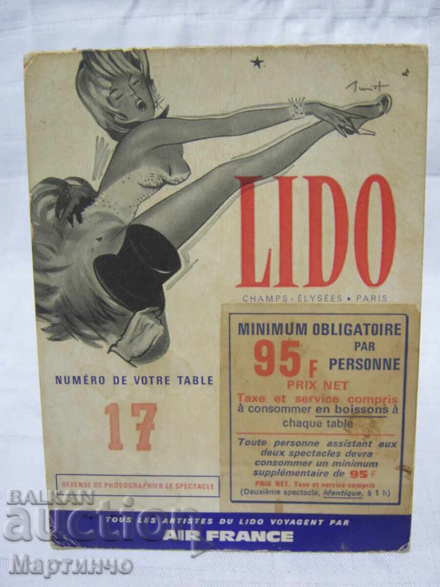 Delivery of Old advertising brochure reservation for a performance at Lido