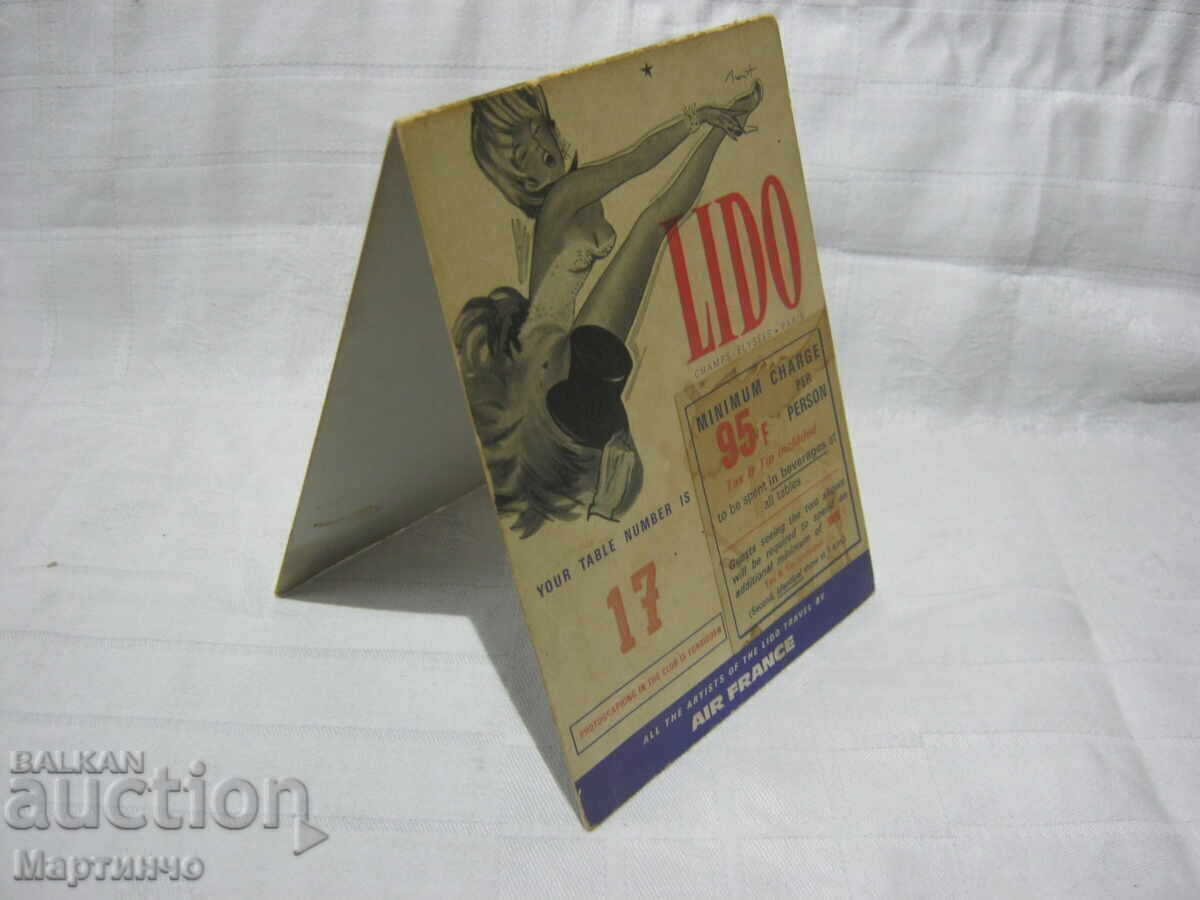 Old advertising brochure reservation for a performance at Lido