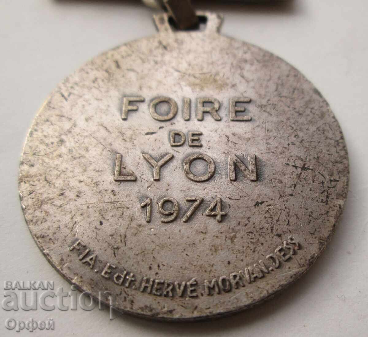 Licitație Medalie veche Expoziția FOIRE DE LYON 1974 de HERVE MORVAN