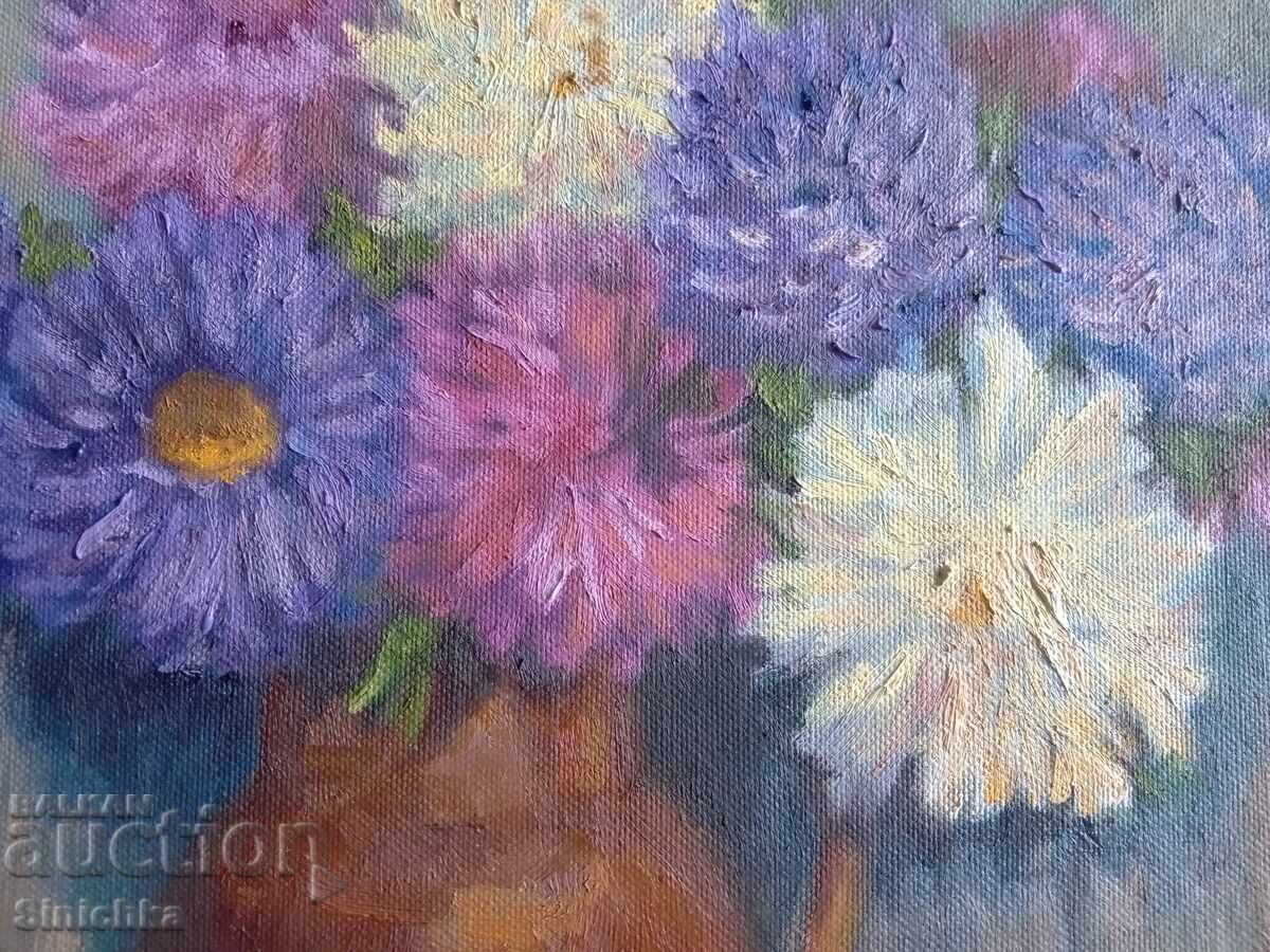 Painting, oil painting. Flowers with price € 80.00 | 156.47 BGN