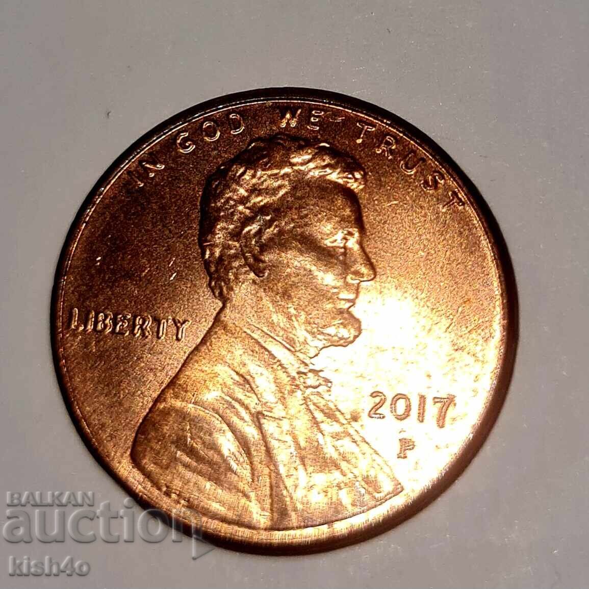 1 Цент САЩ 2017 P 1 Цент САЩ 2017 P