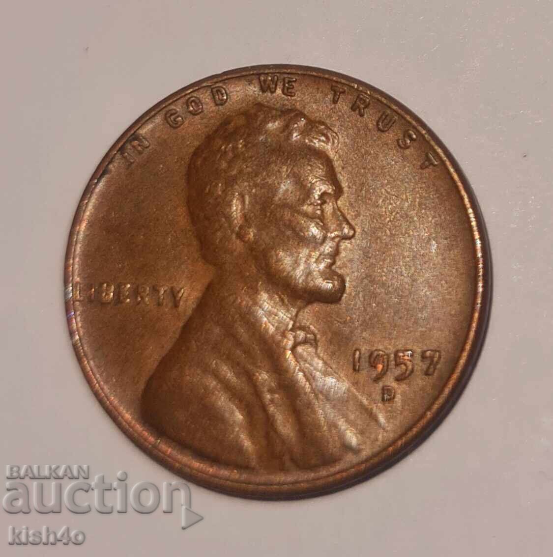 1 Cent SUA 1957 D