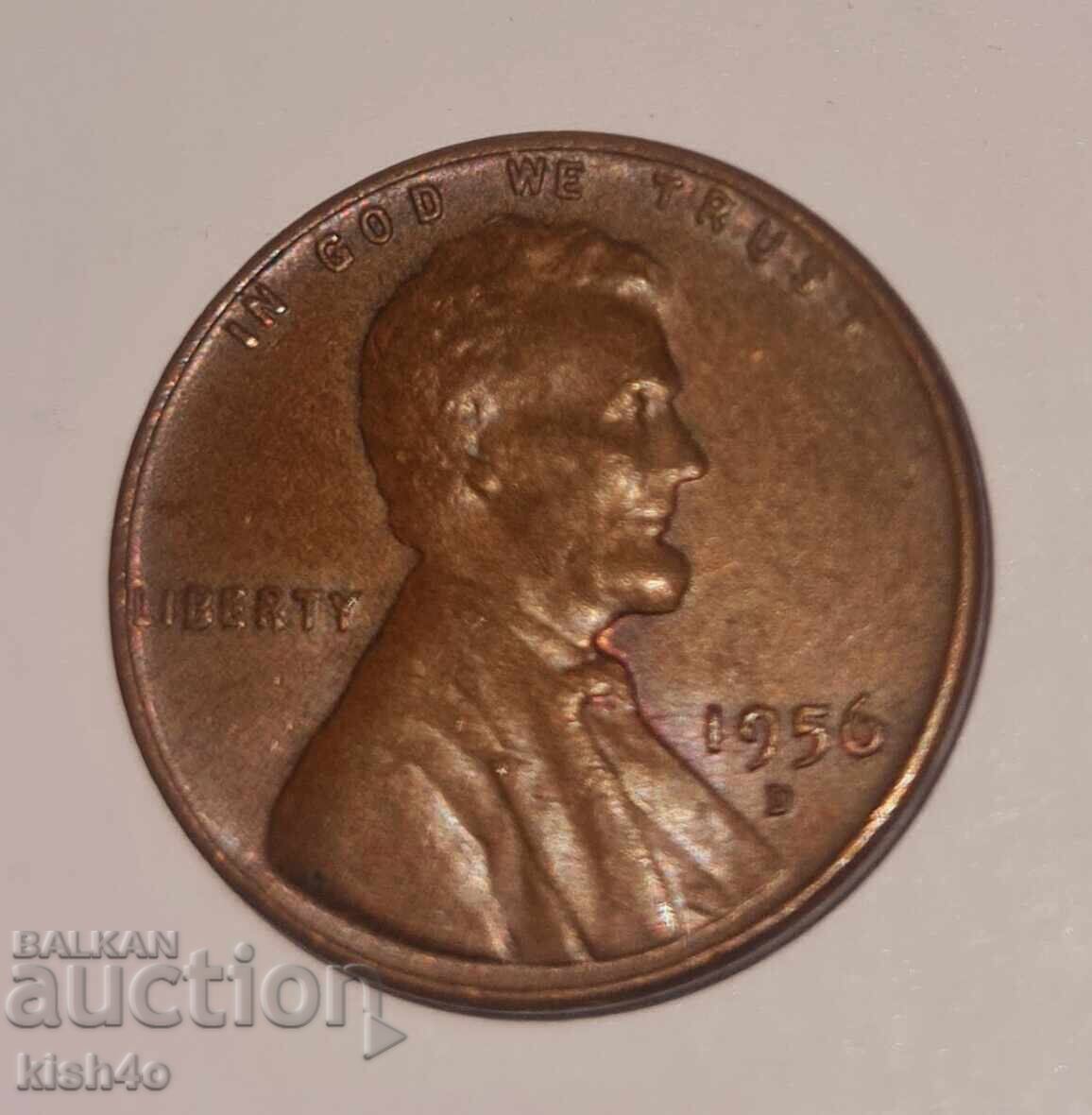 1 Цент САЩ 1956 D 1 Цент САЩ 1956 D