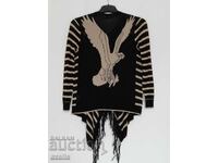 Cardigan spectaculos fără nasturi în negru și auriu