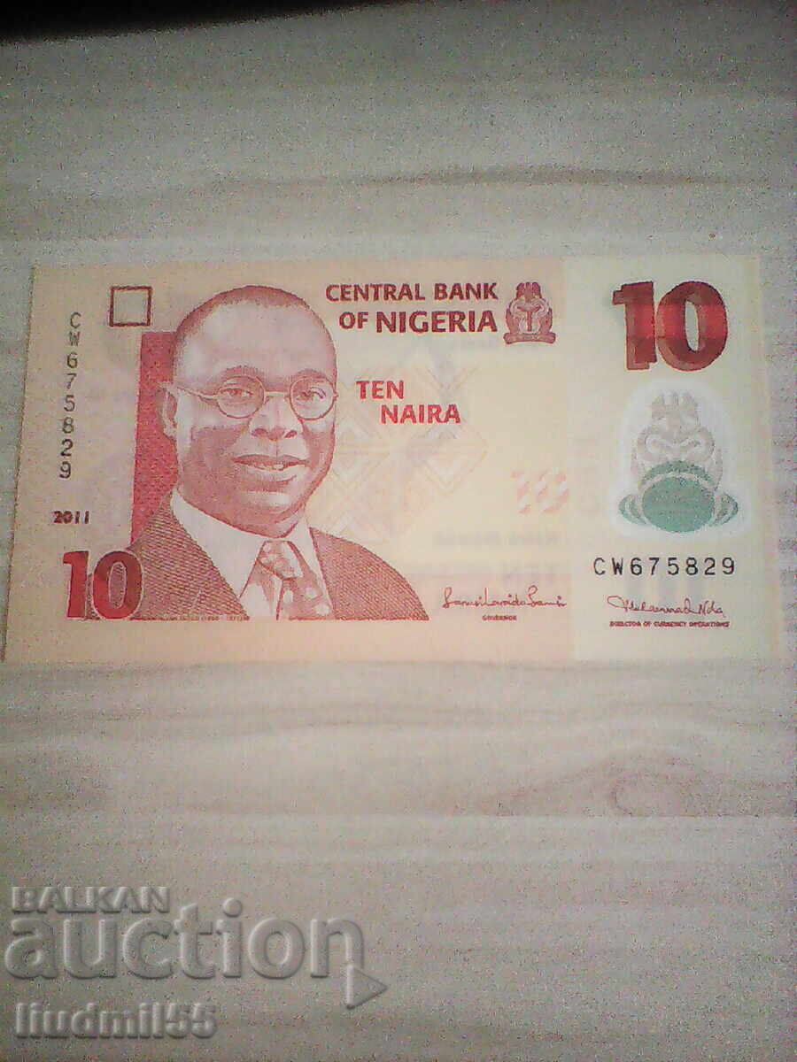 Нигерия 10 найра 2011