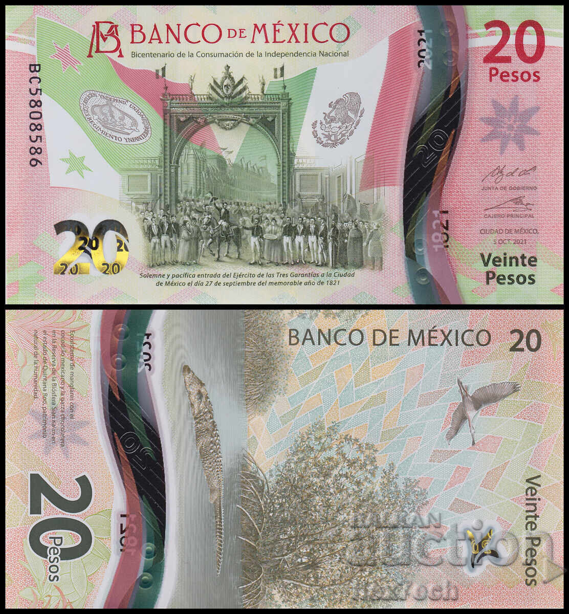 ❤️ ⭐ Μεξικό 2021 20 πέσος πολυμερές UNC νέα ⭐ ❤️ ❤️ ⭐ Μεξικό 2021 20 πέσος πολυμερές UNC νέα ⭐ ❤️