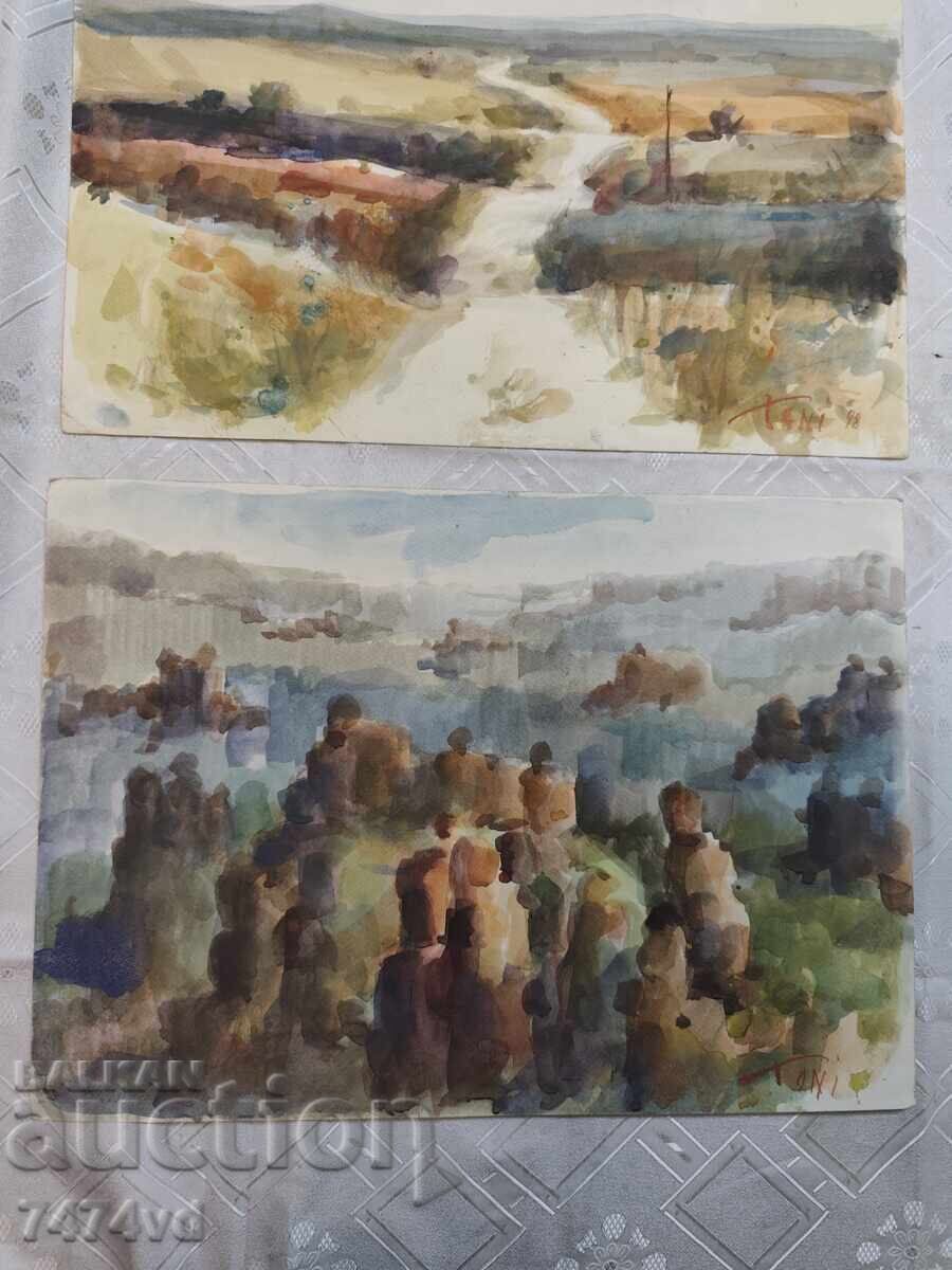 2 Acuarele ale renumitului artist bulgar Todor Ignatov Tony cu preț € 200.00 | 391.17 BGN