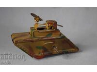 Παλιό Γερμανικό μεταλλικό μηχανικό παιχνίδι μοντέλο τανκ
