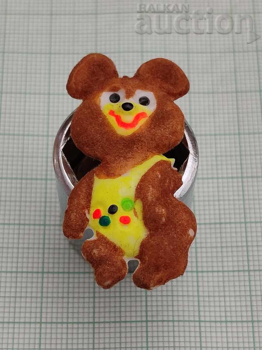 THE BEAR MICE OLYMPICS MOSCOW 1980 TALISMAN USSR BADGE