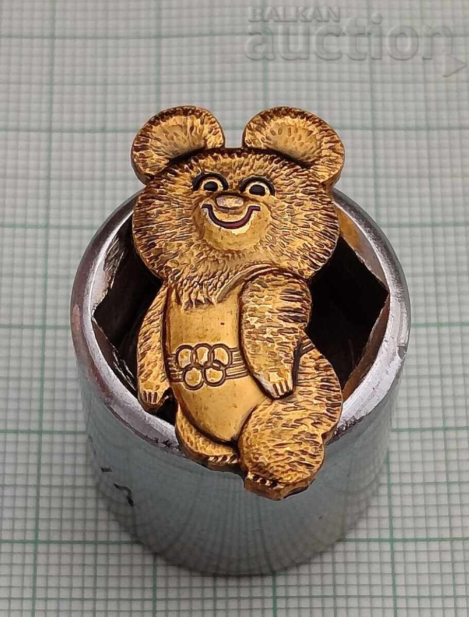 THE BEAR MICE OLYMPICS MOSCOW 1980 TALISMAN USSR BADGE