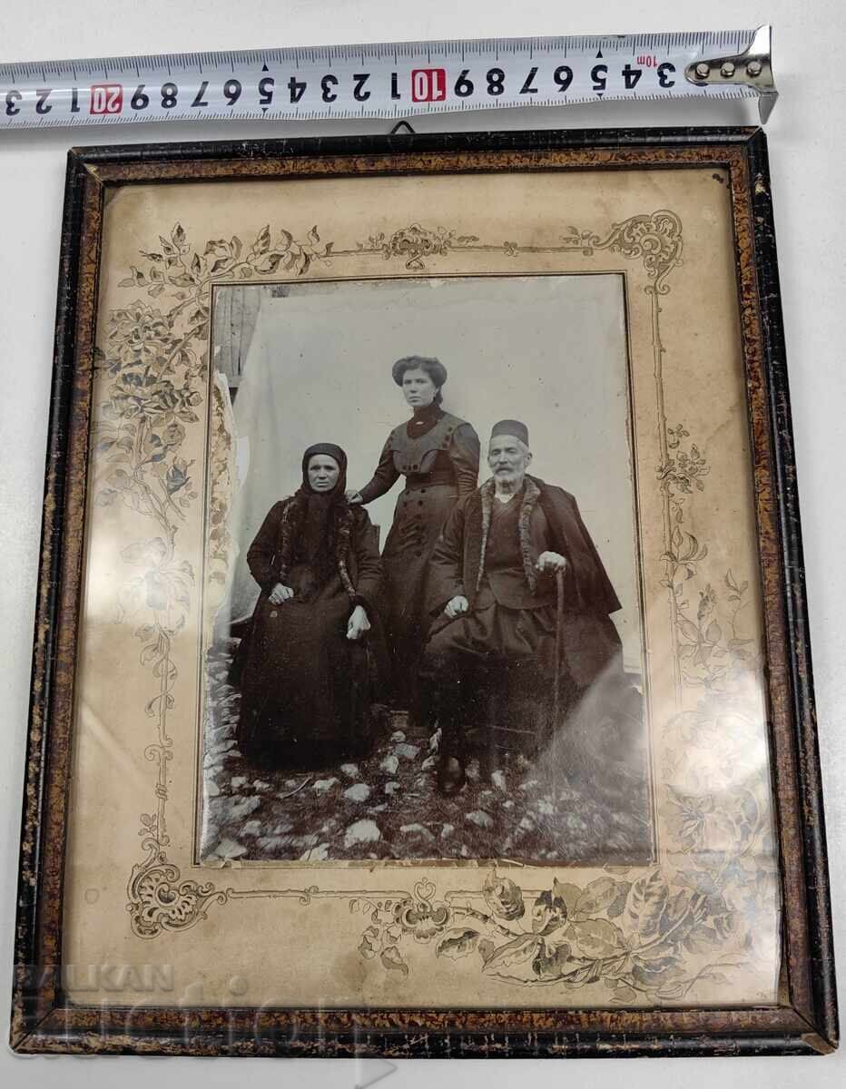 Δημοπρασία Ποτούρι Πολύ Παλιά Οικογενειακή Φωτογραφία Φωτογραφία Κορνίζα Χαρτόνι