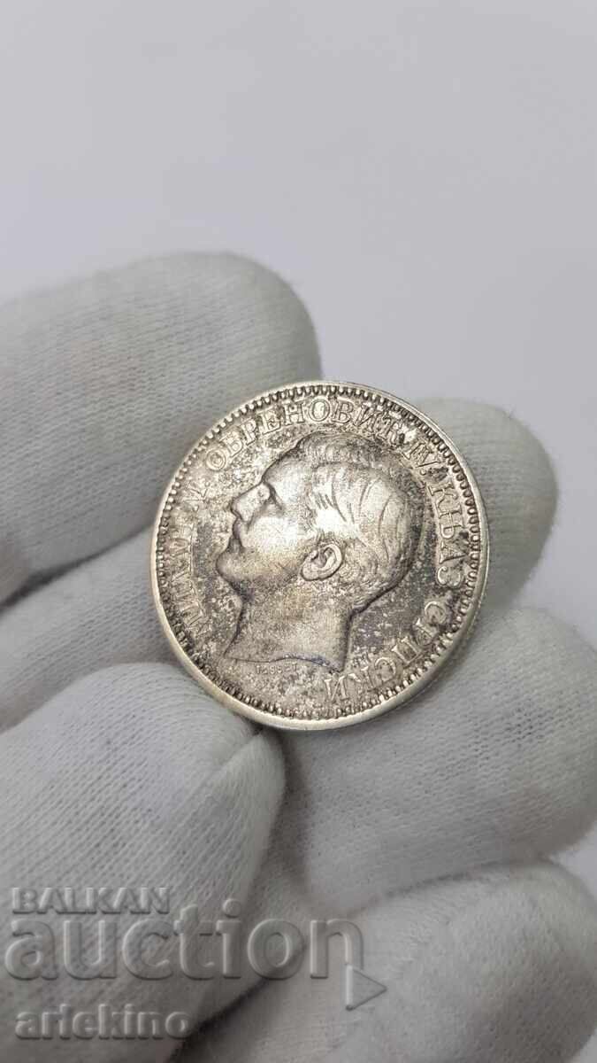 Доставка на Рядка сребърна монета 2 динара 1879 Милан Обренович Сърбия