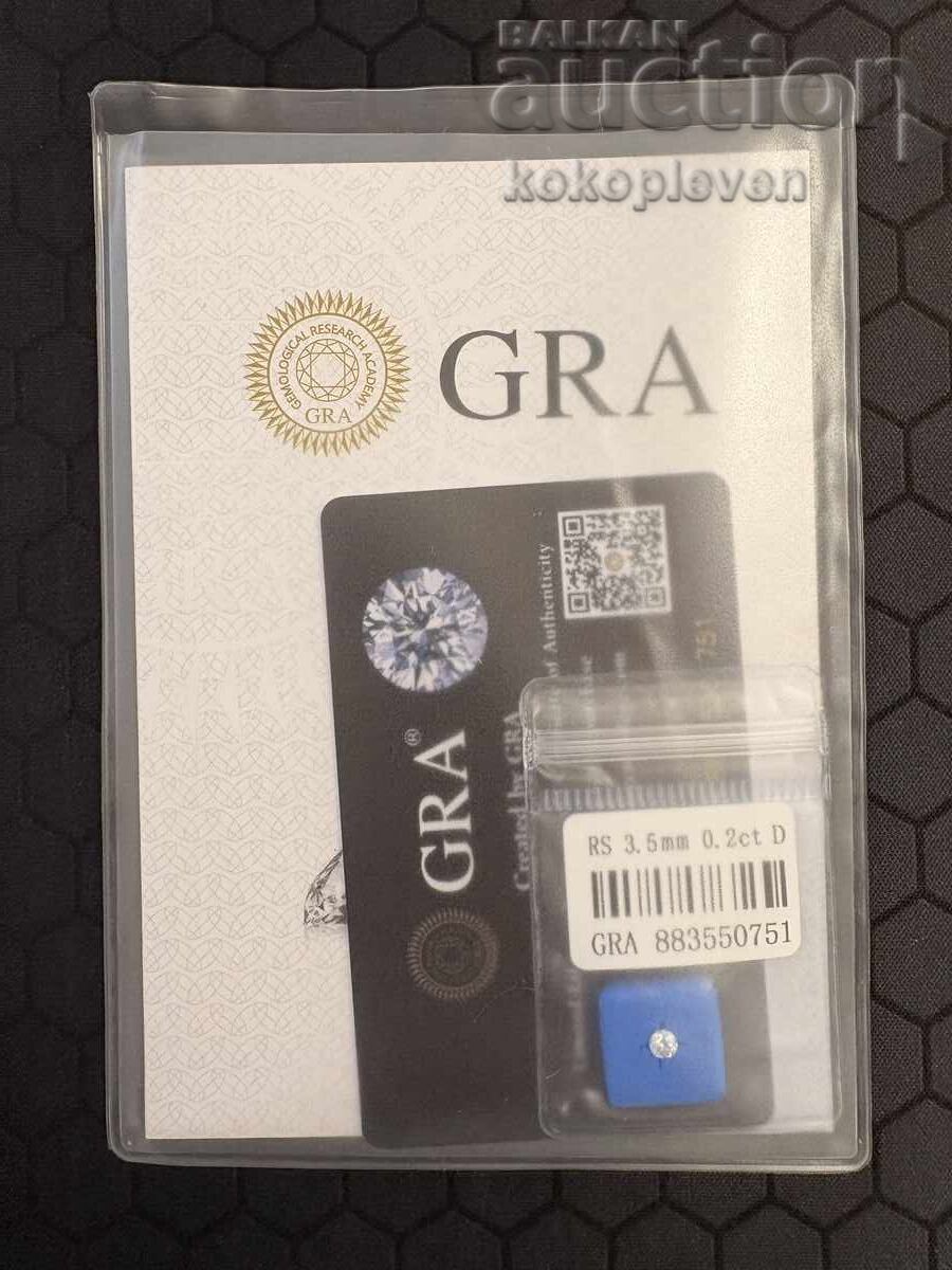 Διαμάντι, μοϊσανίτης 3.5mm, 0.2ct GRA πιστοποιητικό - 5