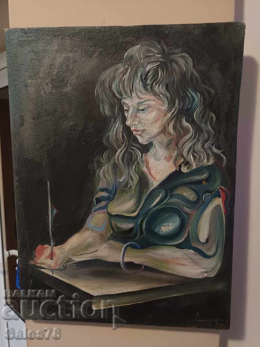 Tablou vechi, ulei pe pânză, pictură