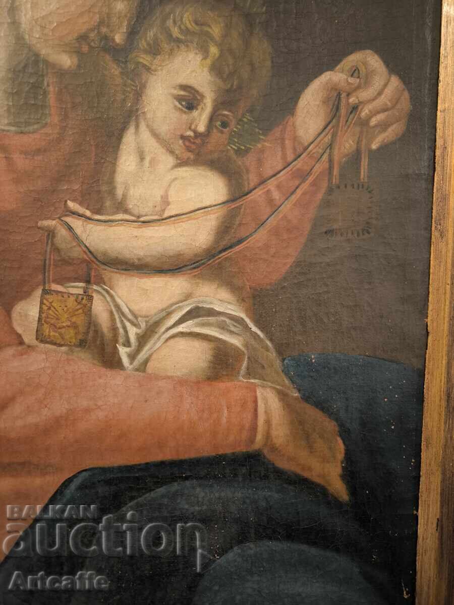 Pictură religioasă veche – Maica Domnului cu Pruncul - 7