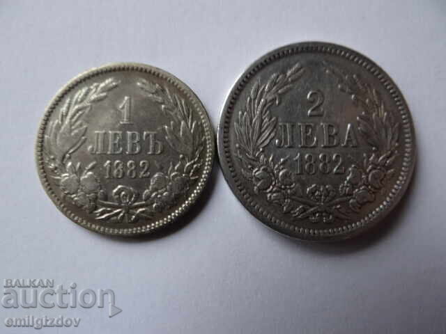 1 lv. και 2 lv. 1882 godina 1 lv. και 2 lv. 1882 godina