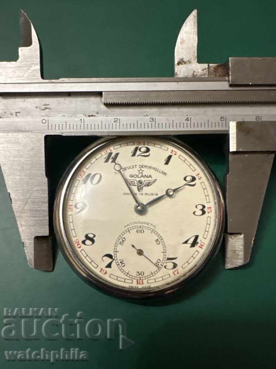 Golana σπάνιο ρολόι τσέπης. Τουρκικοί Σιδηρόδρομοι - 5