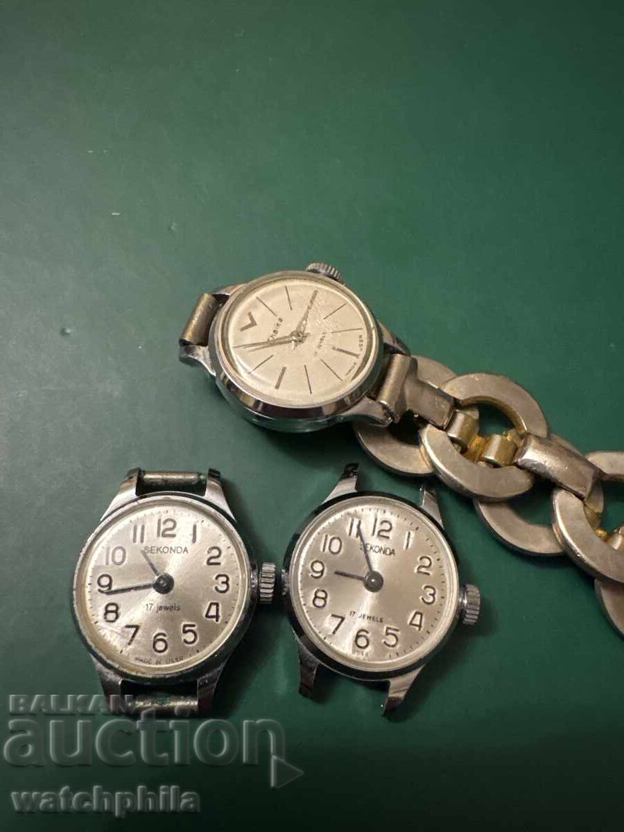Τσάικα Sekonda σοβιετικά γυναικεία ρολόγια. Άριστα. 3 τμχ