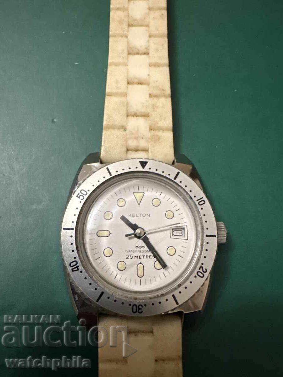 Παράδοση Kelton Δύτης Ρολόι. Σπάνιο. Λειτουργεί